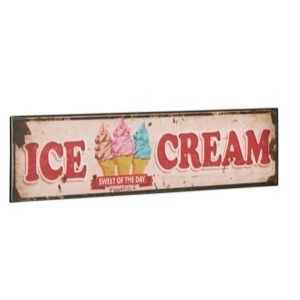 Metal Skilt Ice Cream 40x10cm